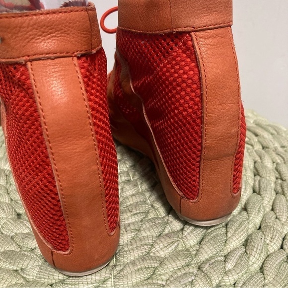Puma Hussein Chalayan Hakkoda Summer Orange Leather/Mesh Hidden Wedge Sandals - Picture 4 of 7
